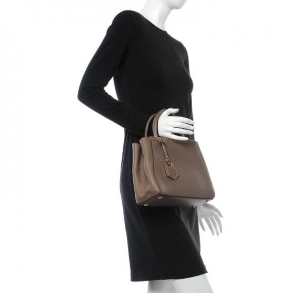 Gorgeous! Authentic Fendi Vitello Elite Petite 2Jours Tote Sepia - Picture 11 of 11